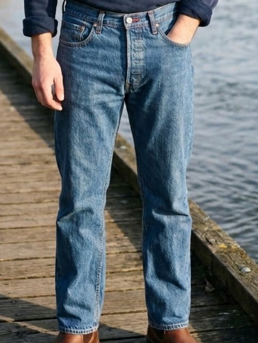 Levi's 501 Original Straight Leg Jeans Medium Wash W38 L30